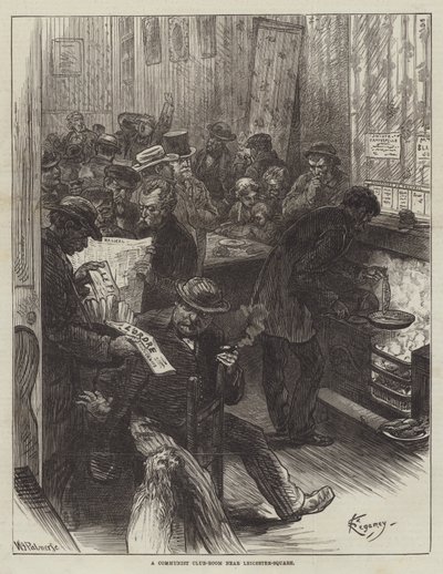 A Communist Club-Room Near Leicester-Square by Felix Regamey